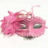 Halloween Party Venice masks Feather electroplating high-end side flower Masquerade Mask T2I52433