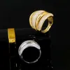 Verstelbare kubieke zirkoon bold grote verklaring ringen voor vrouwen luxe geel goud bruids engagement bruiloft sieraden R167 210714