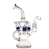 Oeuf de février coloré Base épaisse Recycleur d'eau en verre Bong en verre Conduites d'eau Plates-formes pétrolières Pommeau de douche Perc Bongs avec 14mm Banger dab rig