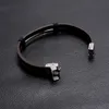 lederen armbanden polsband armband manchet blanco glazuur roestvrijstalen gesp