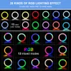 10 "26Cm Rgb Selfie Ring Lamp 26 Colori Rgb Luce per trucco mobile Ring Light Led Ring Light con supporto come lampada da terra da tavolo