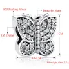 Oryginalne 100% 925 Sterling Silver Charms musujące CZ Zwierząt Butterfly Koraliki Fit Pandora Bransoletka Naszyjnik DIY Biżuteria Dokonywanie Q0531