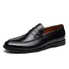 Klänningskor High End Mäns Äkta Läder British Style Casual Fashion Leisure Slip-On Flat Bekväma Loafers