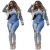 Dames Jumpsuits Rompertjes Aankomst Europese en Amerikaanse Mode Jeans Jarreteler Gedrukte Broek Wish High Collar Fitness Pants02241