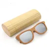 UV400 handgjorda retro bambu trä polariserade solglasögon speglade trä glasögon