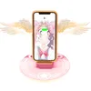 10W trådlösa laddare för iOS Apple Mobiltelefon Android Charging Stand Desktop Watch Video Mobiltelefonhållare Angel Wings öppnar automatiskt nära snabb laddning