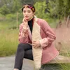 Kadın Kış Oryantal Zarif Ceket Geleneksel Etnik Tarzı Giyim Asya Vintage Ceket Uzun Kollu Tibet Dış Giyim