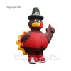 Outdoor Thanksgiving Day Decorations Red Advertising Inflatable Turkey Balloon 6m Cartoon Animal Model Air Blown Chicken For Park And Shopping Center