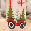 Christmas Wine Bottle Covers Vintage Burlap Buffalo Plaid Champagne Bags Gift Wrap Dining Table Decorations KDJK2111