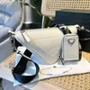 Women Fashion Shoulder Bag High-Quality Leather Handbag Triangle Bags 2 Pcs Set with Mini Coin Case Wallet Purse Luxury Designer Crossbody