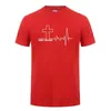 Kristus bor här Cross Heartbeat Christian Jesus Faith Inspirational T Shirt T-tröja för män Male Short Sleeve Bomull Tshirt 210629