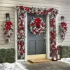 Juldekorationer Flower Wreath Pendant Unique Door Garland Year Porch Sign Xmas Deced Hanging Cloth Gifts1131987