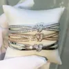 Gioielli in argento sterling puro 925 di marca calda per le donne braccialetto con cravatta incrociata braccialetto con nodo in oro rosa braccialetto di fidanzamento con gioielli da sposa