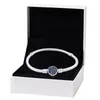 Para mujer 925 plata esterlina Pandora Charm Pulseras Hebilla azul Pulsera de cadena de hueso de serpiente de calidad superior Diseñador de lujo Regalo de dama con caja original