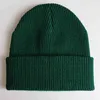 Plain Skull Cap Knit Hats Winter Warm Cuff Beanies for Men Women Orange Yellow Black Dark Green Beige Y21111