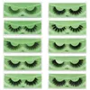 False eyelashes fiber imitation mink hair Lashes 1 pair natural 3D curling single pairPacking burgundy yellow green purple si7966385