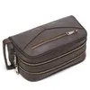 Contain's Crazy Horse Leather Leather Men Cosmetic Bag Bag Bag Big Crace Wash Wash Man's Make Up Bags Organizer 210624