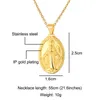 Pendant Necklaces 10 Piece Wholesale Price Stainless Steel Virgin Mary Oval Pendants Necklace For Women Men Unisex Catholicism Jewelry