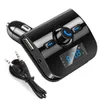 Transmetteur Audio FM Bluetooth 5.0 pour voiture, chargeur double USB, Kit mains libres sans fil, adaptateur Radio, Support de carte pilote