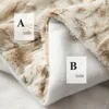Cobertores Comfort Luxury Faux Fur Throw Blanket Soft White Leopard Fluffy para Couch Cadeir Car Cama 130x160cm60331118