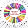 100 Color Dual Art Marker Felt Tip school Supplies calligraphy pen Drawing Manga art Marker dual tip watercolor Brush Pen Y200709