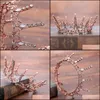 Tiaras Hair Smycken Forsven Baroque Luxury Crystal Crowns Bridal FL Circle de Noiva Bröllop Tillbehör Dekoration JL Y1130 Drop Delivery 2