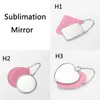 NEWPersonalized Pocket Mirror Favor Metal Makeup Mirror Blank DIY Photo Keychain with Leather Case Cute Round Keyring RRD12209