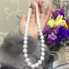 2020 Mode Vit Pearl Halsband 8-9mm Högkvalitativ Natural sötvatten Pearl Choker Halsband för kvinnor Smycken Present Spez Q0531