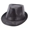 2021 passo no outono e inverno novo pu chapéu de couro placa luz moda britânica simples tampão retro mens fedora chapéu chapéu moda