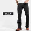 Męskie Cut Cut Dżinsy Lekko Flared Slim Fit Blue Black Spodnie Designer Classic Male Stretch Denim Spodnie