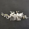SlBridal Handmade Freshwater Pearls Ceram Pente Nupcial Cocar Headdress Acessório de Cabelo Promoções Damas de Imóveis Mulheres Jóias