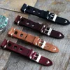 Handmade Vintage Skórzany Pasek Zegarek Zegarek Zegarek Zegarek Bransoletka 18mm20mm 22mm 24mm Red Black Brown Kolor Watchband H0915