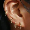 Guld färg länk kedja hoops för kvinnor vintage små rund cirkel örhängen mode smycken brincos