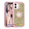 Voor iPhone 12 Case Luxe Glitter Drie Laag Heavy Duty Shockproof Protective Cover Telefoon Case voor iPhone 12 Pro Max