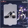 Uwowo Game Genshin Impact Cosplay Lisa Witch of Purple Rose The Librarian Cosplay Shoes Shoes Boots Y0903