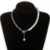 Fashion Imitation Perle Choker Halskette Für Frauen Nette Herz Perle Kurze Collares LIEBE Toggle Schmuck Kolye Geschenke