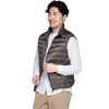 Aankomst Merk Mannen Mouwloze Jas Winter Ultralight White Duck Down Vest Mannelijke Slanke Vest Mens Winddicht Warme Vest 211015