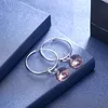 Hoop Huggie Zemior S925 Srebrne kolczyki dla kobiet Korek Kolorowe Austria Kryształowy Kolejek Kobieta Fine Jewelry Gift Moni22