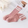 Barn Bomull Strumpor Vår Höst Striped Student Kids Boys Girls High Tube Sock M3607