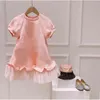 Moda Baby Girl Princess Sukienka Wzburzyć Tutu Wiosna Lato Jesień Berbeć Teen Girl Krótki Rękaw Vintage Dziewczyny Ubrania 1-12y 211027