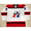 Nikivip Wayne Gretzky #99 Indianapolis Racers Blanc Bleu Rétro Maillot de Hockey sur Glace Hommes Cousu Numéro Personnalisé Nom Maillots