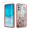 Samsung Galaxy S23 S23 S21 Fe S22 Ultra Full Full Rugged Shock Protective Huxury Marble Case Fit Note 20 Ultra 9 10