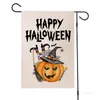 47*32cm Halloween Garden Flag printing Pumpkin flags Linen terror Banner Flags European and American decoration 300pcs T2I52303