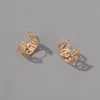 Hollow Out Letter Earrings Hoop Copper Love You Circle Ear Buckle Women Valentine's Day Gift Party Earring Jewelry Accessories
