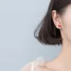 Boucles d'oreilles en argent coeur rouge pour femmes 925 sterling mode boucles d'oreilles minuscules bijoux accessoires simples 210707