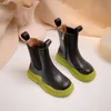 Kids Boots Autumn Children Fashion Casual Ankle High Top Chelsea For Baby Girl Shoes Waterproof Thick Sole Platform 220222