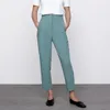 Women Summer Casual Solid Ankle-Length Pants ZA High waist Fashion Street Female Elegant Straight Pants Trousers Clothing 210721