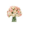 Bouquet di fiori di rosa di seta artificiale a 12 teste bianco rosa rosso per la festa nuziale nuziale casa giardino festival bar de jllzqE