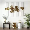 Gouden keramische grote ronde kom decoratieve objecten eenvoudige opknoping decoratie home hotel achtergrond wanddecoratie