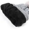 Утолщение теплых меховых женщин Pom Hats Beanie зима для женщин вязаная шляпа женская помпам с помпоном